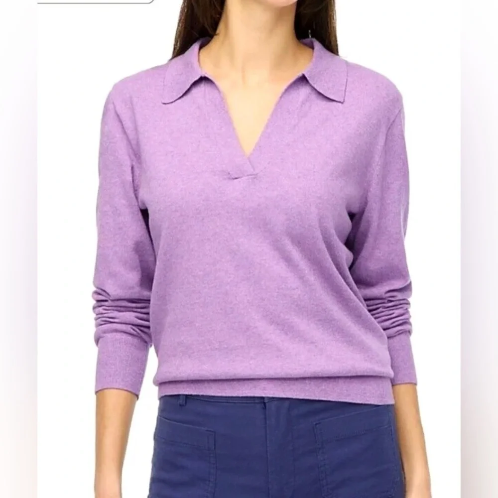 J. Crew Polo Sweater in Vibrant Orchid, Size XS